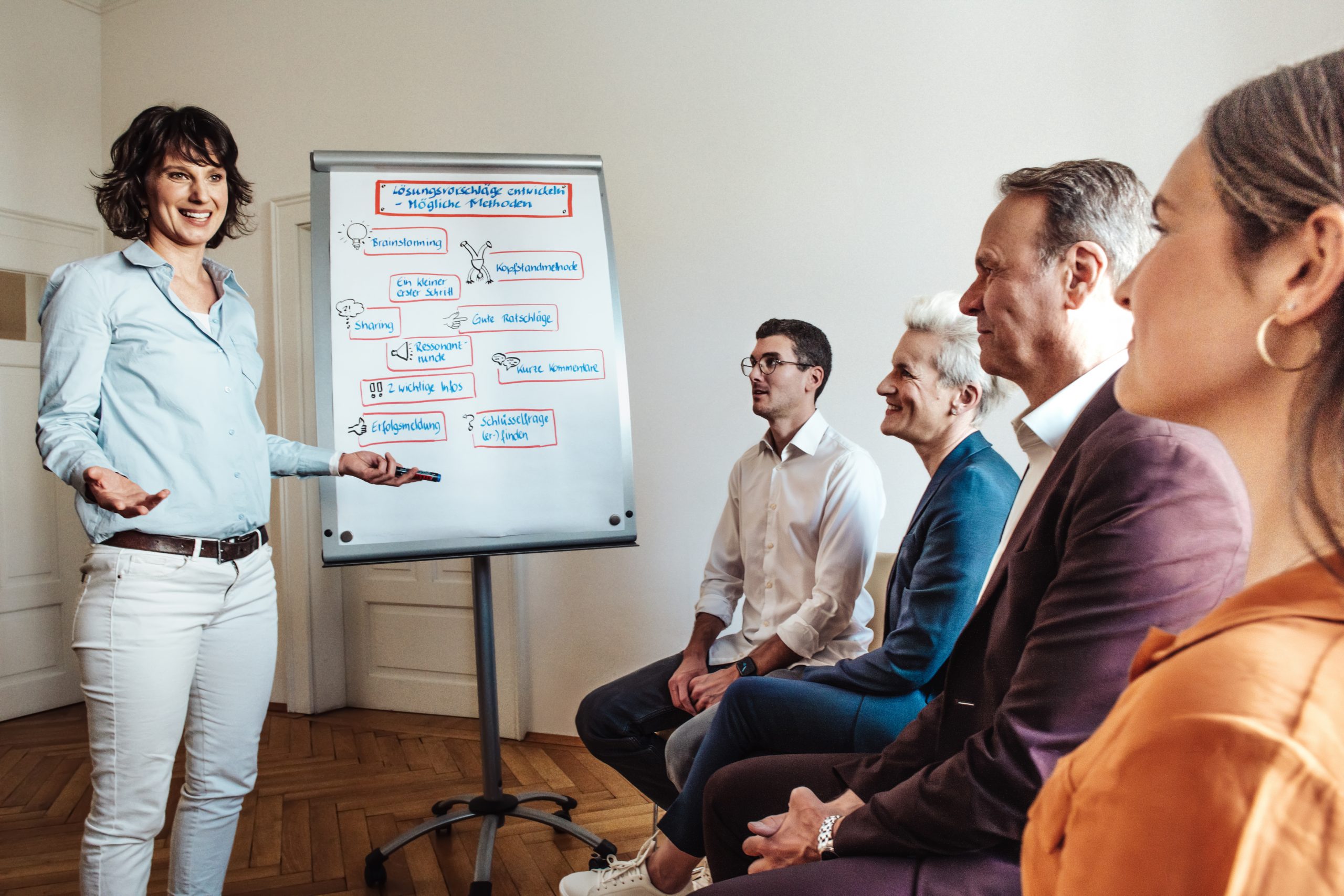 Workshop-Atmosphäre bei Cross Consult – gemeinsames Lernen und Wachsen in Inhouse Traings.