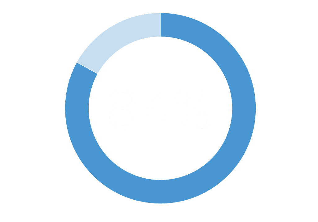 Grafische Darstellung der Zahl 84%