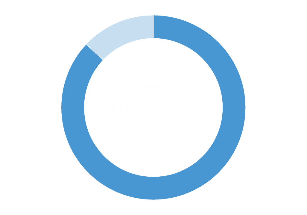 Grafische Darstellung der Zahl 87%